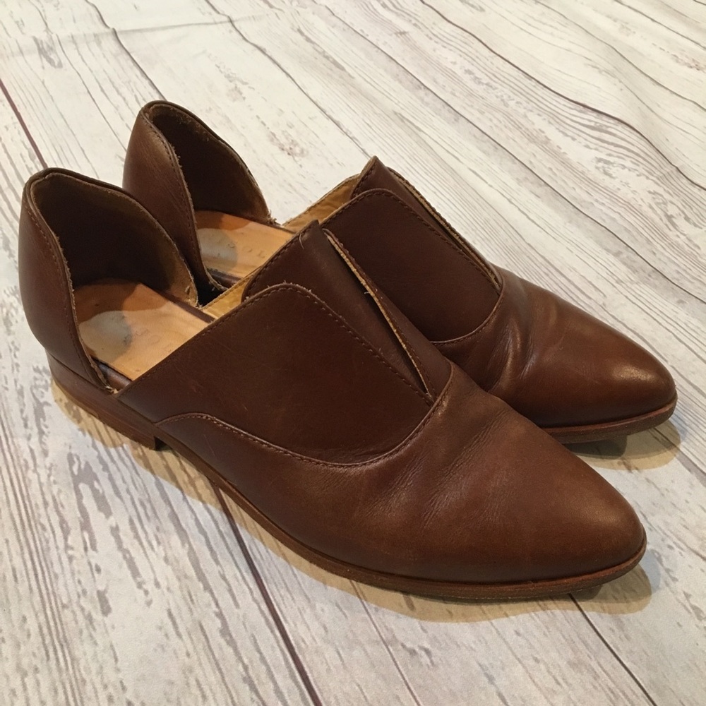NISOLO Emma d’Orsay Brown Leather Oxfords